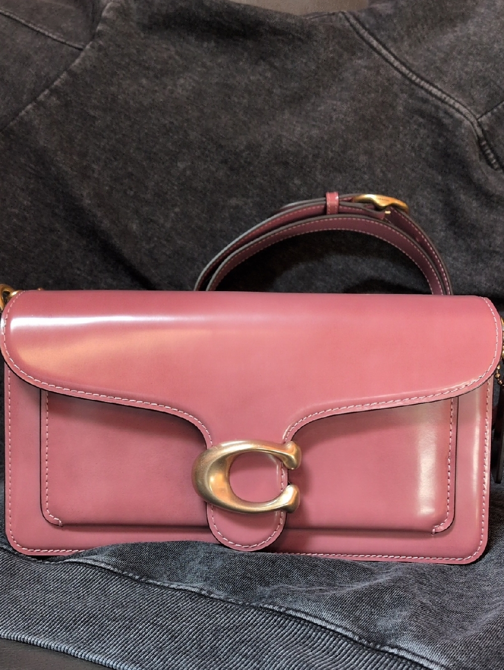 Coach Tabby Shoulder Bag 26 Spazzolato Peony - Picture 2 of 13